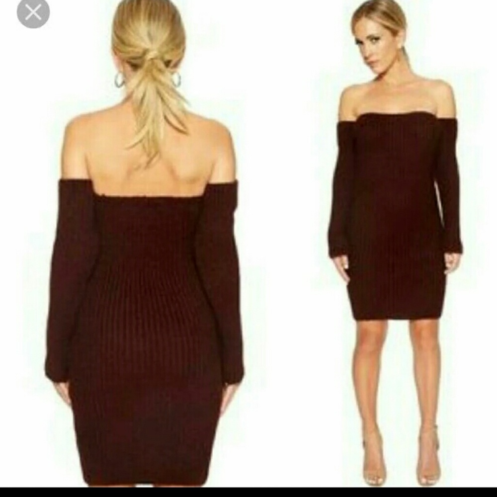 Off the shoulder sweater dress